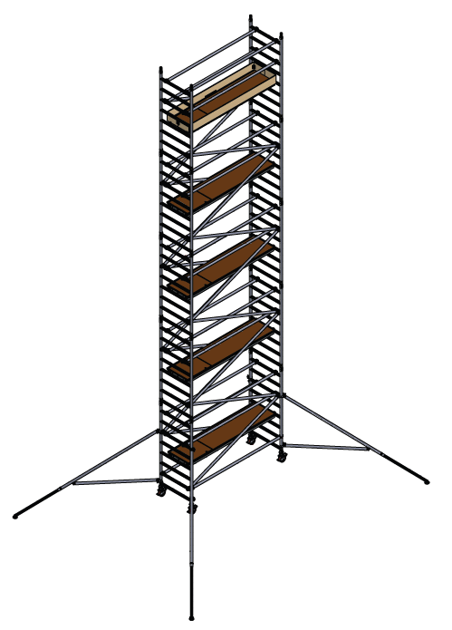 Alumiiniumtorn h=10,2m, 250x85 MN250 BOSS Clima analoog