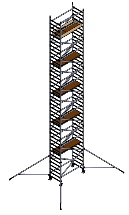 Alumiinium torn h=11.2m, 180x85 MN250 BOSS Clima analoog