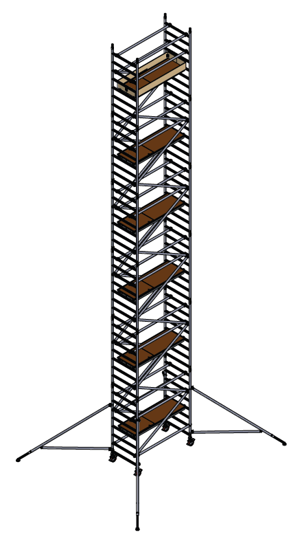 Alumiinium torn h=12.2m, 180x85 MN250 BOSS Clima analoog