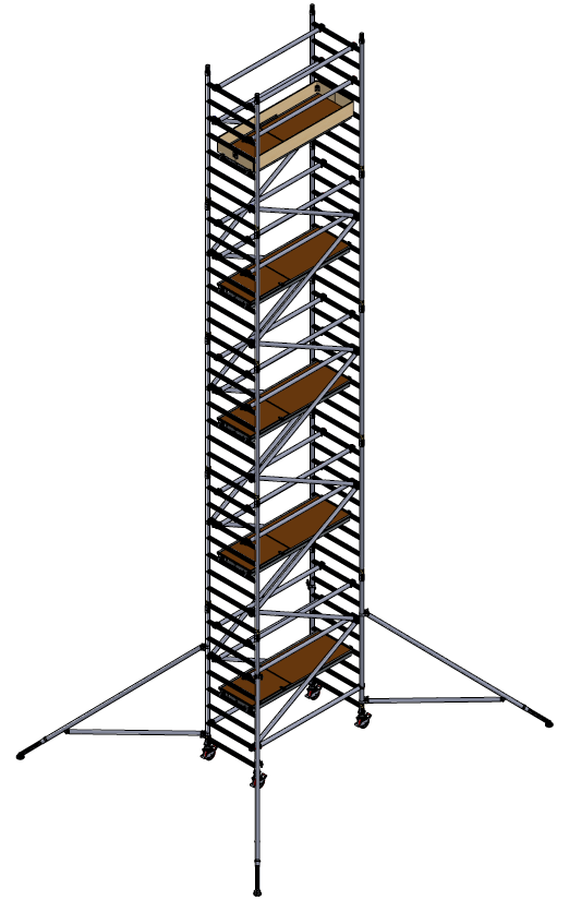 Alumiinium torn h=10.2m, 180x85 MN250 BOSS Clima analoog